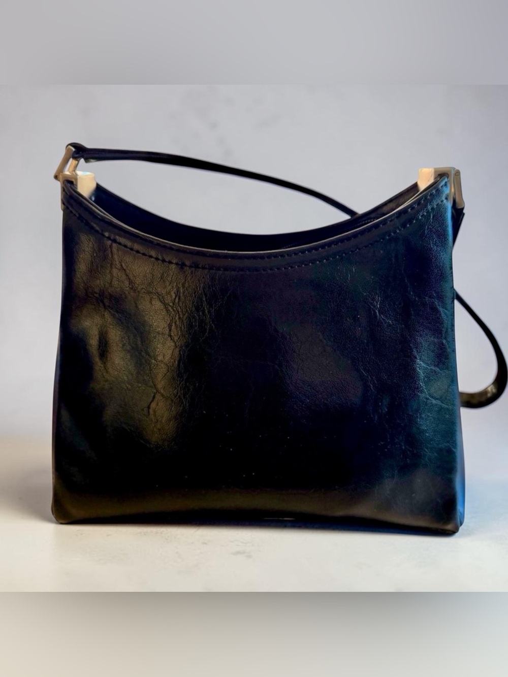 Liz Claiborne Accessories Black Faux Leather Shoulder Bag